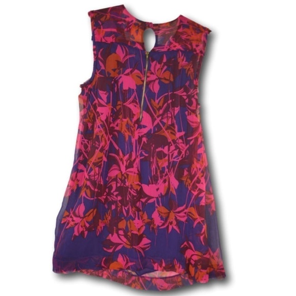 H&M Floral Sheer Sleeveless Tunic Size: 4 - Picture 2 of 2